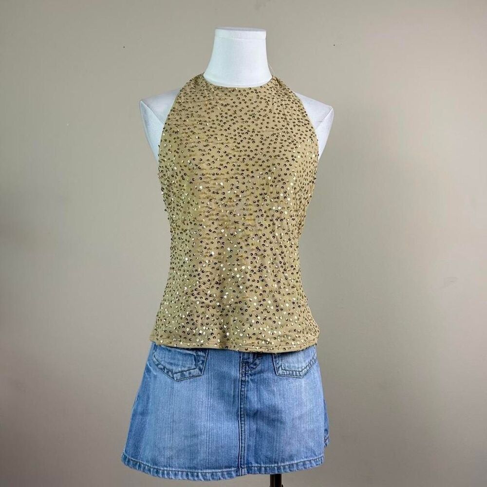 INC Gold Fairy Sequin Tank Top